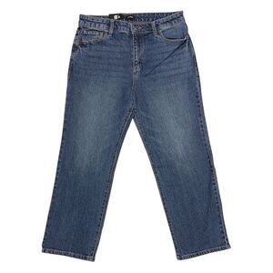 Express Women's Regular Fit High Rise Straight Leg Ankle Jean - Dark Wash